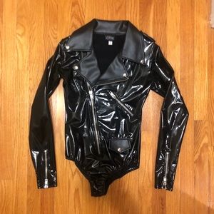 Vinyl Motor Biker Leotard